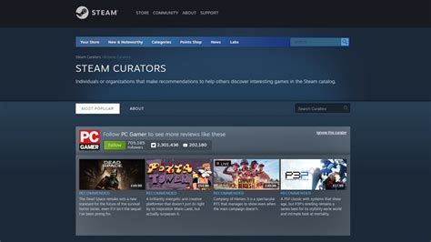 Steam Curator: 32.